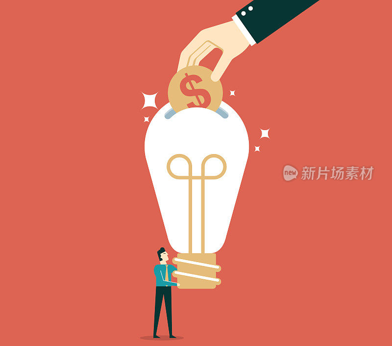 businessman's big idea light bulb